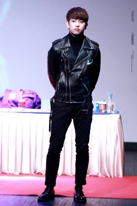 jinyoung leather standing