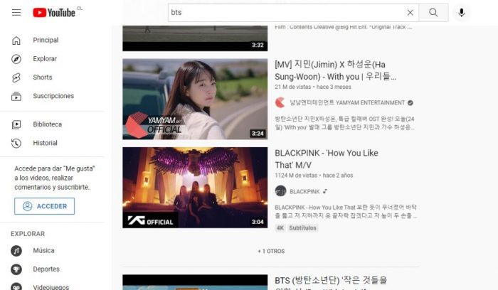 If you type BTS on YouTube BLACKPINKs new video will appear 2 1024x597 1